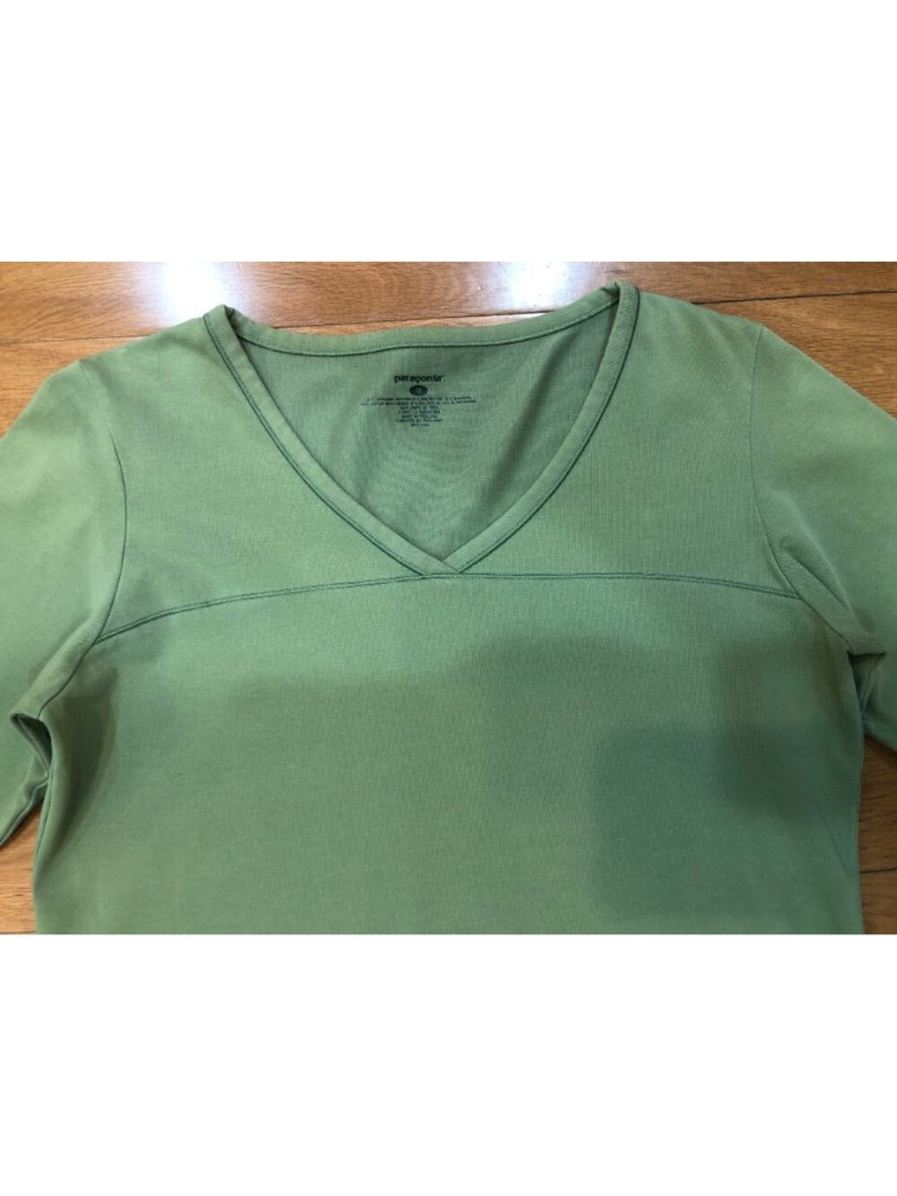 Patagonia Vitaliti Vee Long Sleeve Shirt Women's M Green Organic Cotton Stretch - Picture 2 of 9